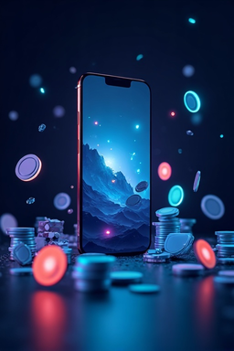 Smartphone with Vegas Hero app