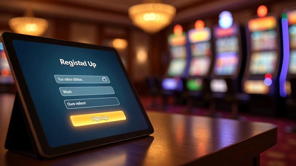 A new player filling in a casino registration form on a tablet