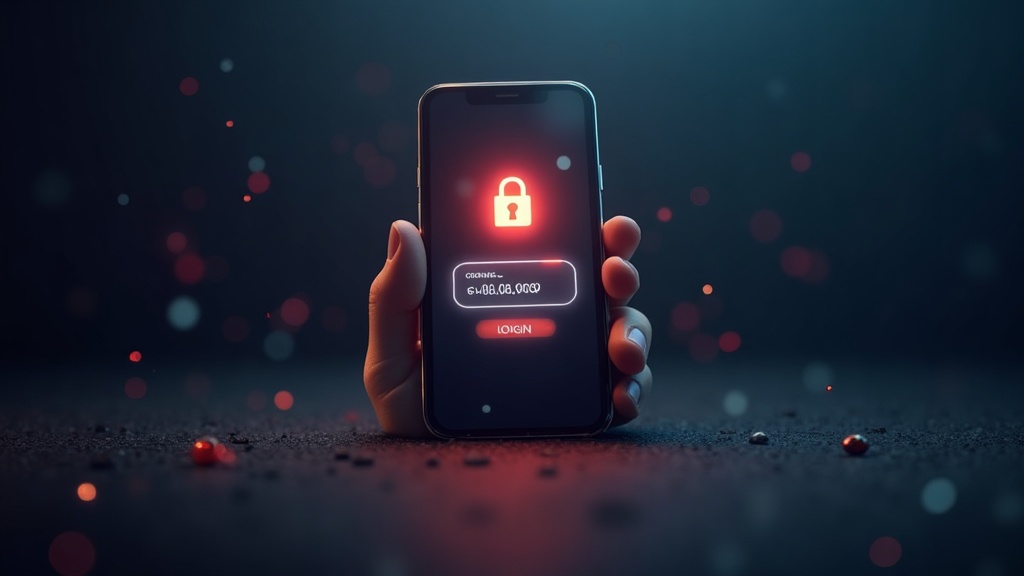 Secure casino login on a smartphone with a lock icon and verification screen